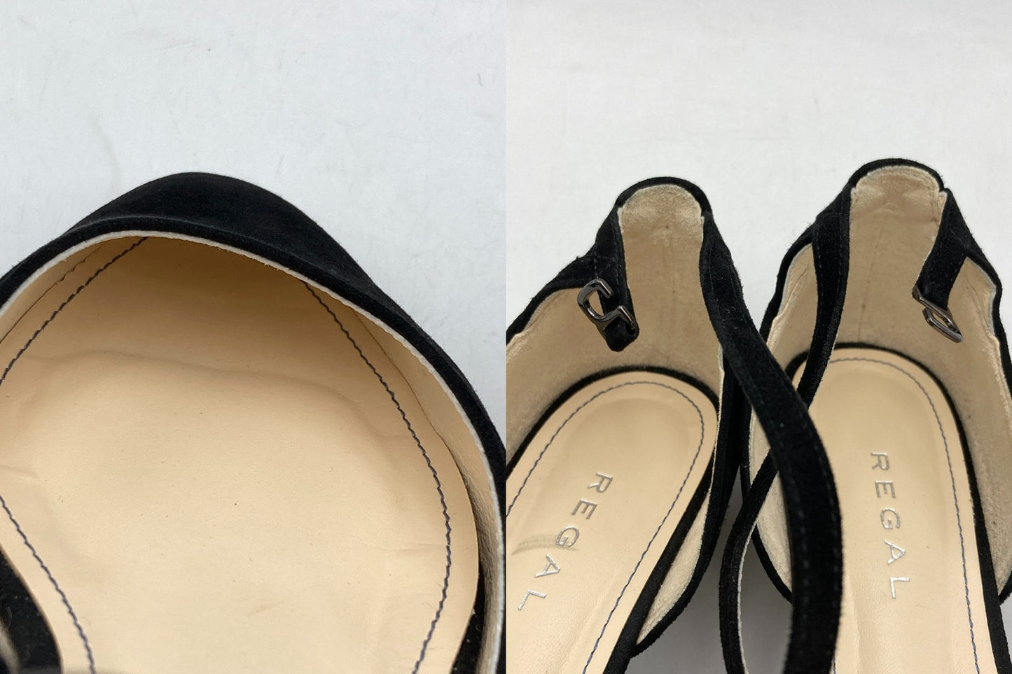 REGAL リーガル アンクルストラップ ローヒール パンプス F06L ブラック 23.5cm 中古 D4