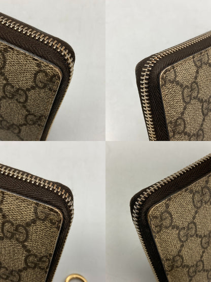 GUCCI グッチ GGスプリーム ラウンドファスナー長財布 212110 中古 D4