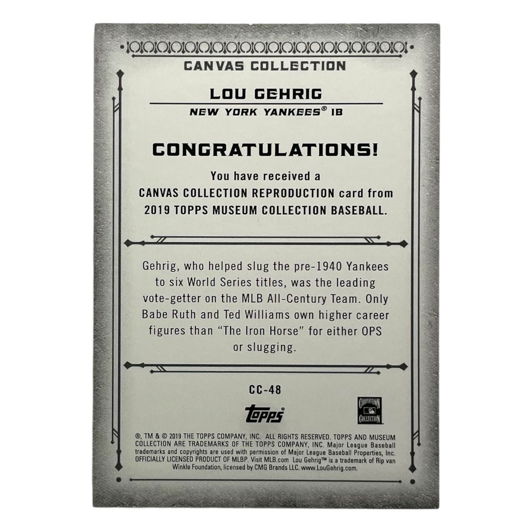 TOPPS MLBカード MUSEUM COLLECTION LOU GEHRIG NEW YORK YANKEES #CC-48 中古 IT2