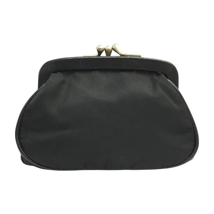 PRADA プラダ コインケース ユニセックス がま口 テスート ナイロン 三角プレート 小銭入れ 2コンパートメント ブラック 中古 T1