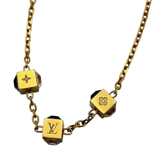 ルイヴィトン LOUIS VUITTON コリエ ギャンブル キューブ ネックレス ゴールド M65096 ブランド ジュエリー レディース かわいい おしゃれ 中古 W４