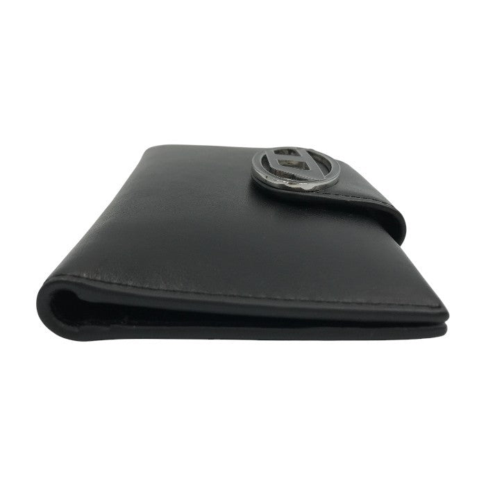 DIESEL ディーゼル 長財布 レディース ユニセックス レザー 小銭入れあり シンプル メタルロゴ ブラック X08823PR818 中古 T1