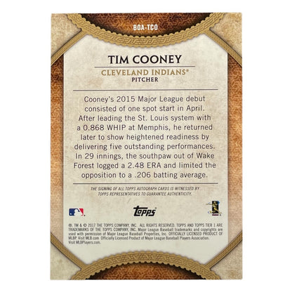 TOPPS MLBカード TIER 1 TIM COONEY CLEVELAND INDIANS /300 #BOA-TCO 中古 IT2