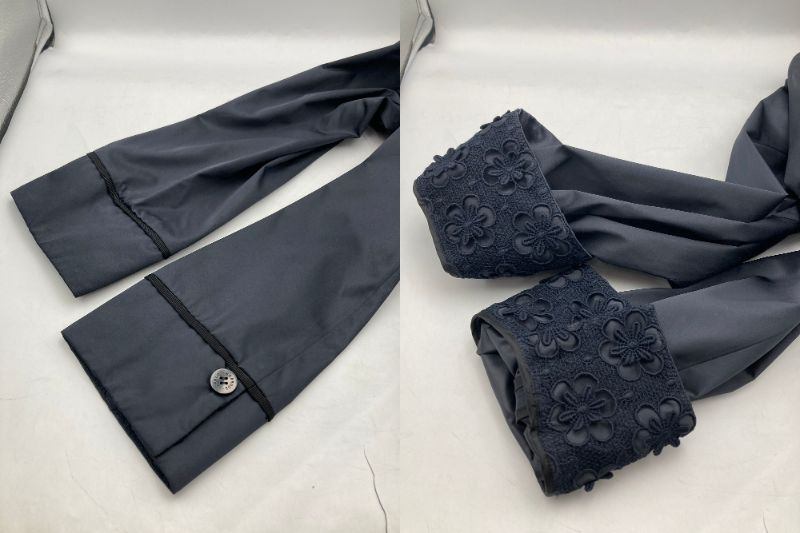 Harrods ハロッズ 花柄レース ステンカラーコート 13104081 ネイビー 中古 D4