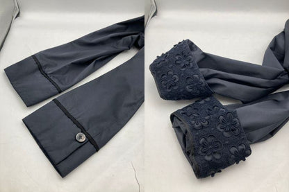 Harrods ハロッズ 花柄レース ステンカラーコート 13104081 ネイビー 中古 D4