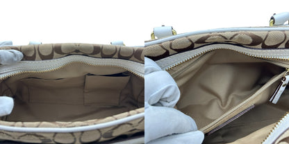 COACH コーチ シグネチャー トート バッグ 10532 鞄 ブランド レディース ホワイト 中古 W４