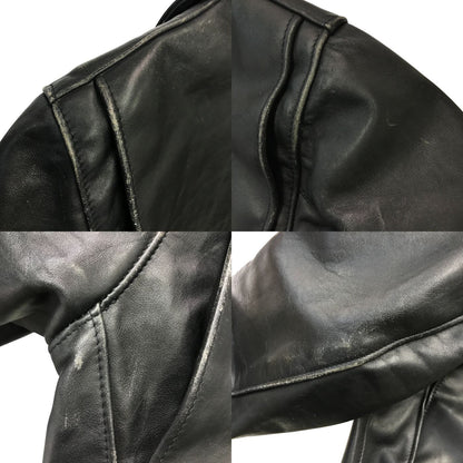 Schott ショット シングルライダースジャケット メンズ カウレザー ボアライナー付き 革ジャン USA製 ブラック 38サイズ AT101 中古 T1