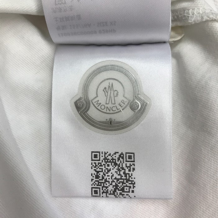 MONCLER モンクレール Tシャツ レディース コットン 半袖 ロゴ シンプル ホワイト XSサイズ 110938C00009 829HP 中古 T1