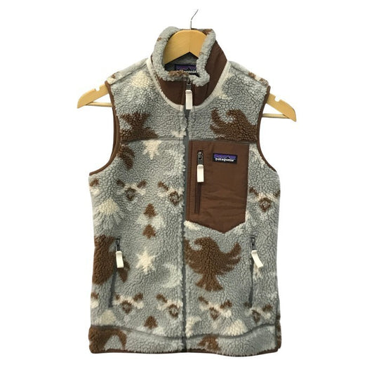 patagonia パタゴニア ウィメンズ クラシック レトロX ベスト レディース フリース 総柄 防風 定番 グレー/ブラウン XXSサイズ 23083 中古 T1