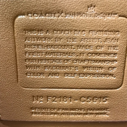 COACH コーチ 長財布 ユニセックス PVCシグネチャー バスキア コラボ 恐竜 ラウンドジップ ファスナー ブラウン F2181 C5615 中古 T1