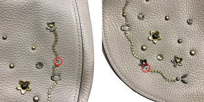 COACH ショルダーバッグ レザー F49127 コーチ 鞄 2WAY ブランド レディース ラインストーン ビジュー 中古 W1