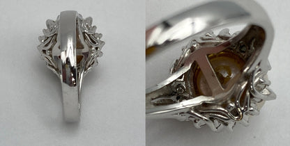 Pt900 パール9.2mm ダイヤ0.23ct リング 13号 中古 D4