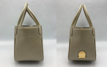 A.D.M.J. エーディーエムジェイ ビジュー付き レザー ハンドバッグ 中古 D4