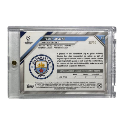 TOPPS サッカーカード CHROME JAMES MCATEE MANCHESTER CITY /50 #53 中古 IT2