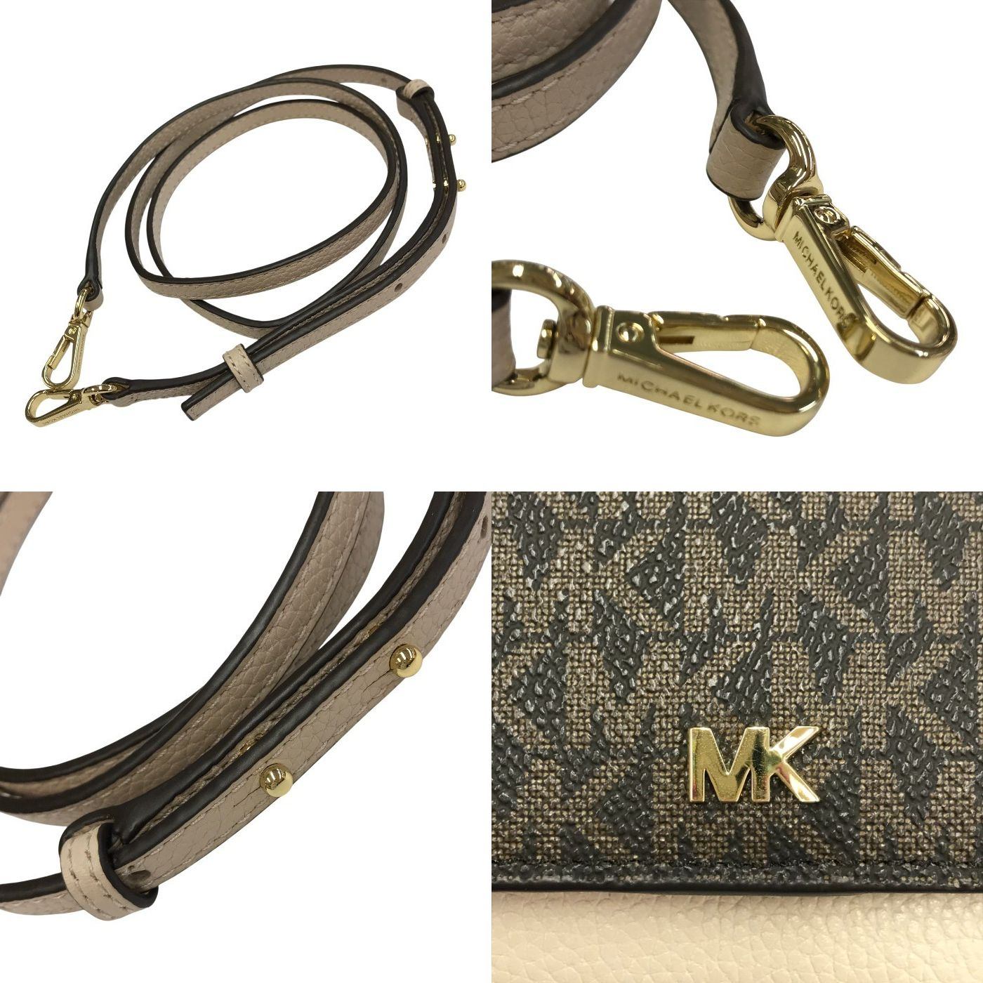 MICHAEL KORS マイケルコース モットフォーン クロスボディ 長財布 レディース ショルダーバッグ ロングウォレット ブラウン/ソフトピンク 32T9GF5C0L 中古 T1