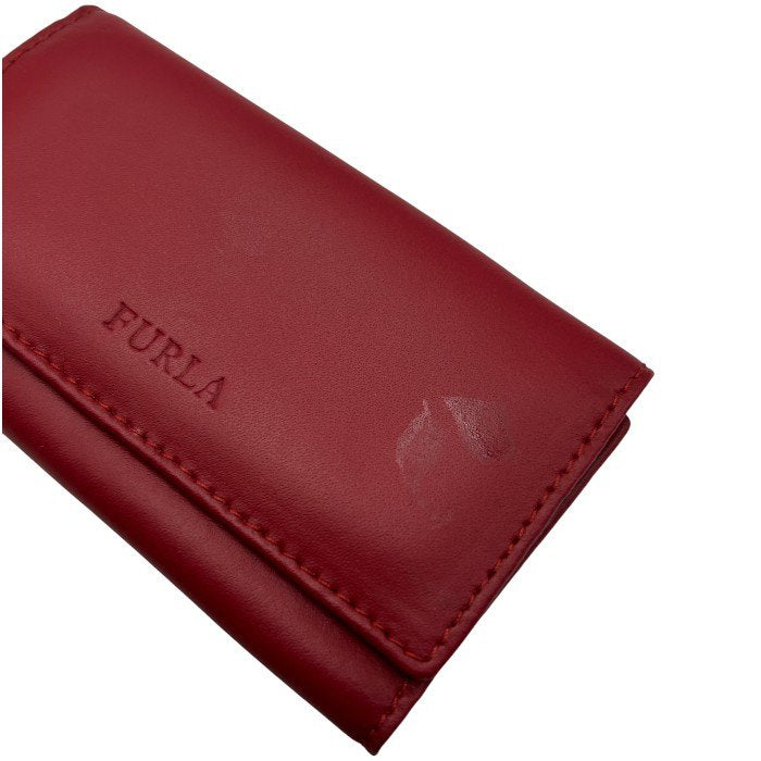 FURLA フルラ 6連 キーケース レザー レッド 牛革 小物 レディース かわいい おしゃれ 中古 W４