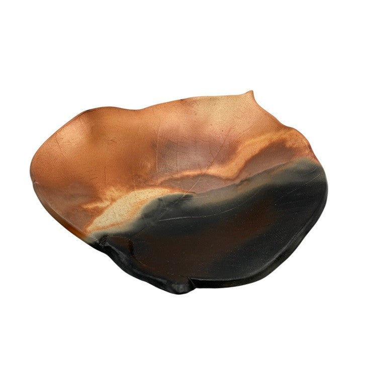 赤穂瀬戸内窯 雲火焼 桃井香子 葉皿 大皿 中古 D4