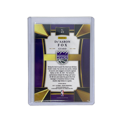 PANINI NBAカード SELECT PRIZM PURPLE GREEN LIGHT BLUE DE'AARON FOX #49 中古 IT1