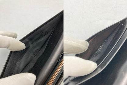 LOEWE ロエベ レザー 2つ折り長財布 アナグラム ブラック 中古 D4