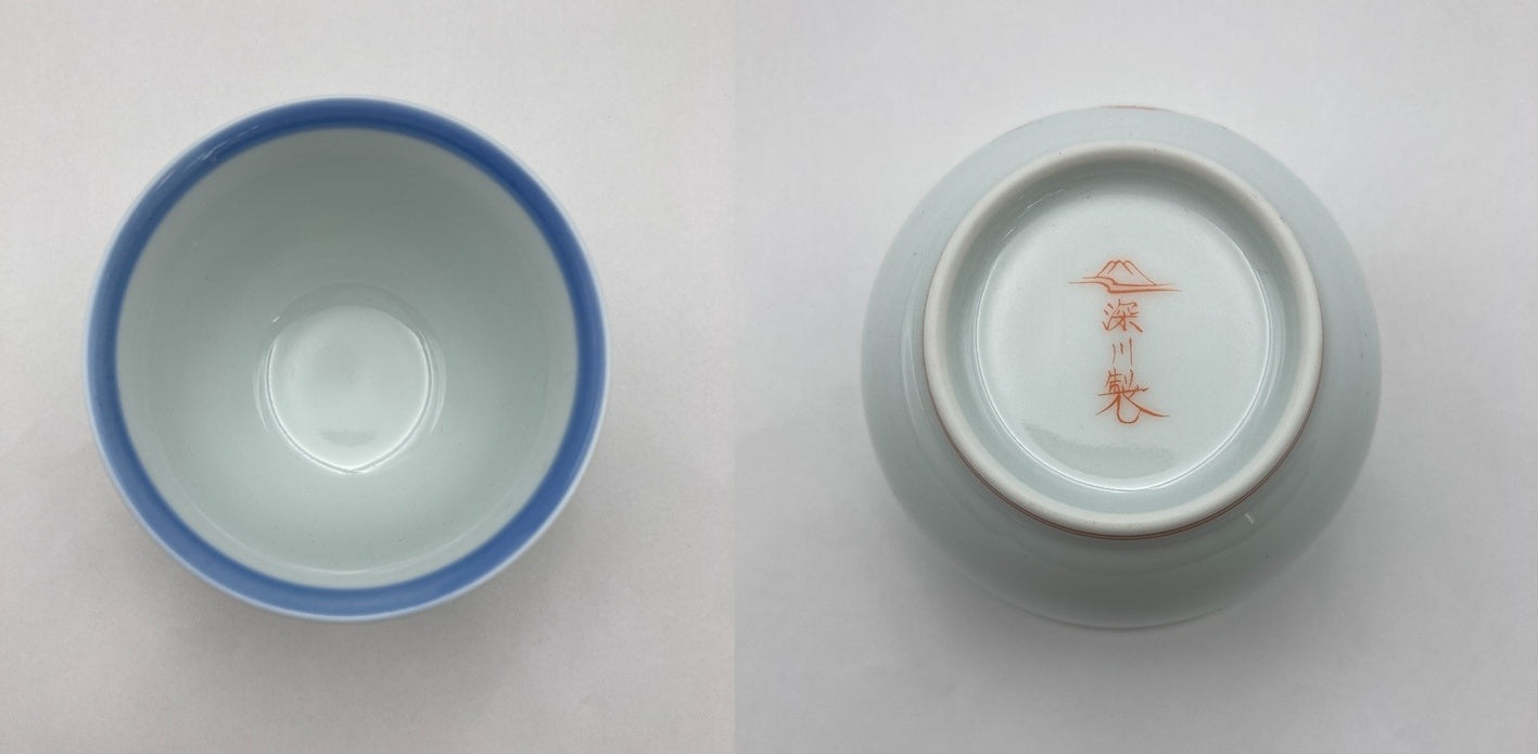深川製磁 紅白花結び 急須茶器 中古 D4