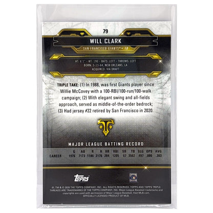 TOPPS MLBカード TRIPLE THREADS WILL CLARK SAN FRANCISCO GIANTS /299 #79 中古 IT1