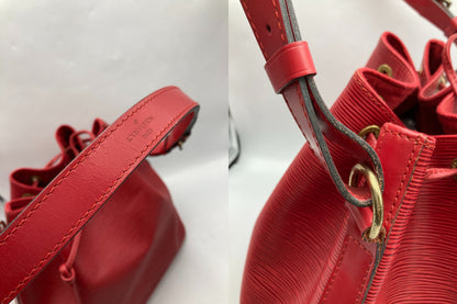 LOUIS VUITTON ルイヴィトン エピ プチ・ノエ 巾着 ショルダーバッグ カスティアンレッド M44107 中古 D4