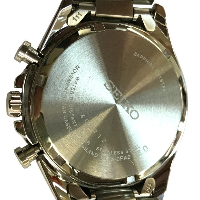SEIKO セイコー 腕時計 メンズ ソーラー クロノグラフ アナログ SS シルバー/ブラック V175-0FA0 中古 T1