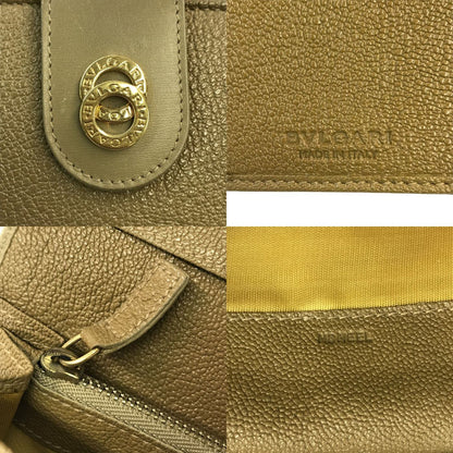 BVLGARI ブルガリ ドッピオトンド 長財布 ユニセックス ダブルホック 二つ折り レザー ヴィンテージ ベージュ 中古 T1