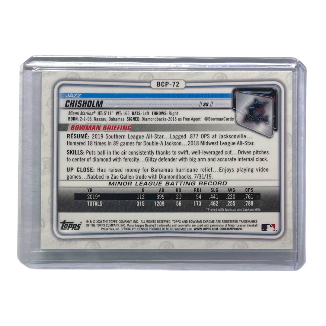TOPPS MLBカード BOWMAN CHROME JAZZ CHISHOLM NEW MIAMI MARLINS /125 #BCP-72 中古 IT2
