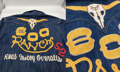 THE REAL McCOY’S ザリアルマッコイズ 600 RANCH 刺繍 ウエスタン デニムシャツ 半袖 サイズ15 メンズ 中古 D4