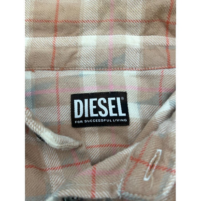 DIESEL ディーゼル フランネルシャツ チェック柄 L メンズ ダイダイ トップス 中古 W４