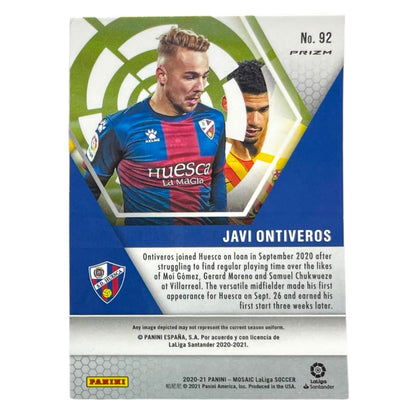 PANINI サッカーカード MOSAIC LALIGA PRIZM JAVI ONTIVEROS HUESCA #92 中古 IT2