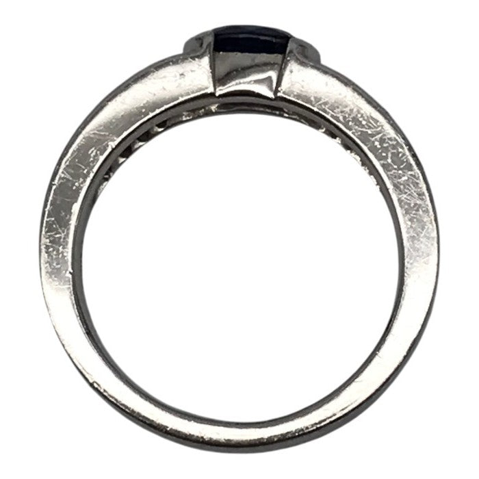 Pt950 サファイア0.823ct/ダイヤモンド0.24ct リング レディース オーバルミックスカット プラチナ 11.5号 中古 T1