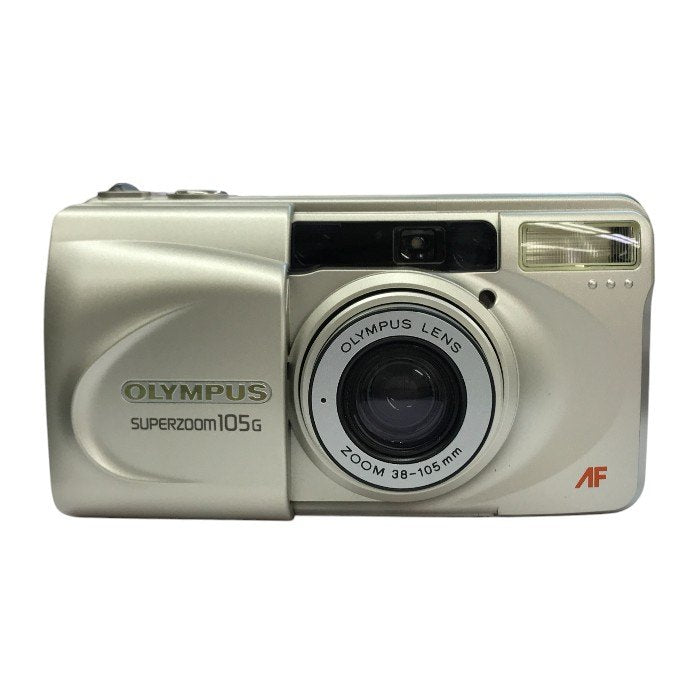 OLYMPUS オリンパス スーパーズーム コンパクトカメラ シルバー フィルム ズームレンズ フラッシュ 105G 中古 T1