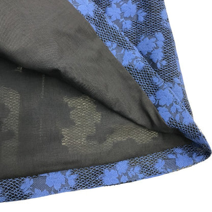 Rene ルネ TISSUE ワンピース レディース ノースリーブ コットン フラワー 花柄 ロング丈 ブルー/ブラック 36サイズ 6226020 中古 T1