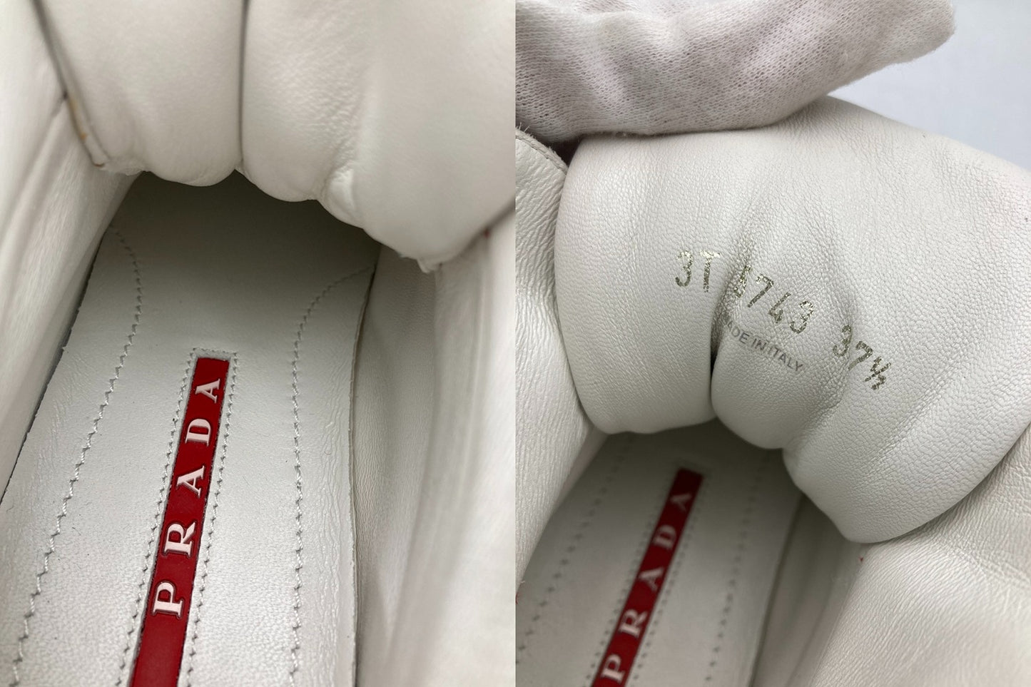 PRADA プラダスポーツ レザー ハイカットスニーカー 3T5743 サイズ37 1/2 レディース 中古 D4
