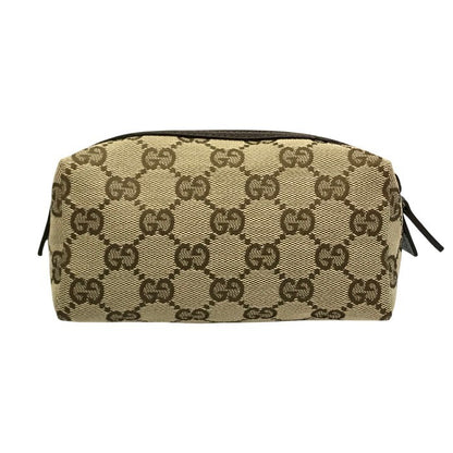GUCCI グッチ GGキャンバス コスメポーチ レディース 化粧ポーチ 小物入れ ブラウン 29596 中古 T1