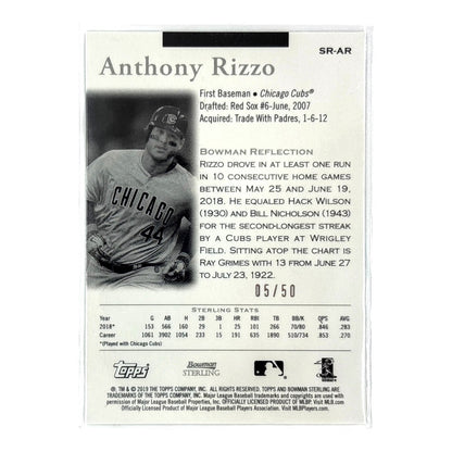 TOPPS MLBカード BOWMAN STERLING ANTHONY RIZZO CHICAGO CUBS 05/50 #SR-AR 中古 IT1