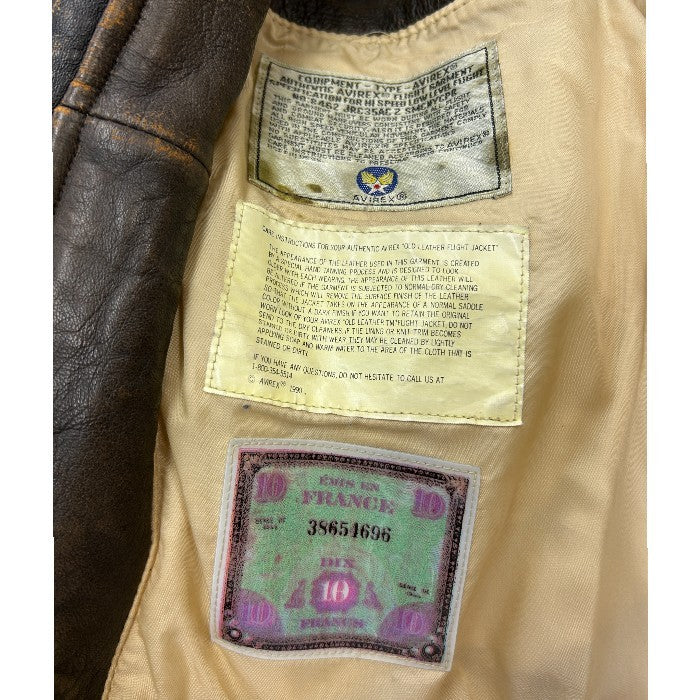 AVIREX アヴィレックス レザージャケット G-1 L 本革 アウター メンズ 秋 冬 中古 W1