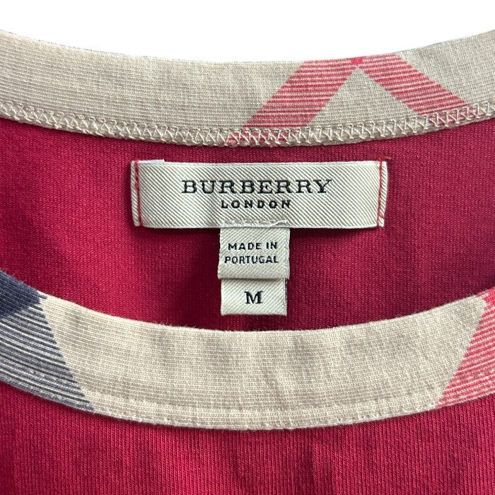 BURBERRY LONDON インポート Tシャツ チェック レッド M PTCAMPIN4700BRA バーバリー ロンドン レディース 半袖 夏 トップス 中古 W４