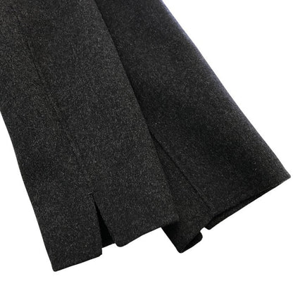 S Max Mara POLDO ダブルフェイス ロングコート レディース 冬 ピュアヴァージンウール ラップコート ベルト チャコールグレー 34サイズ 中古 T1