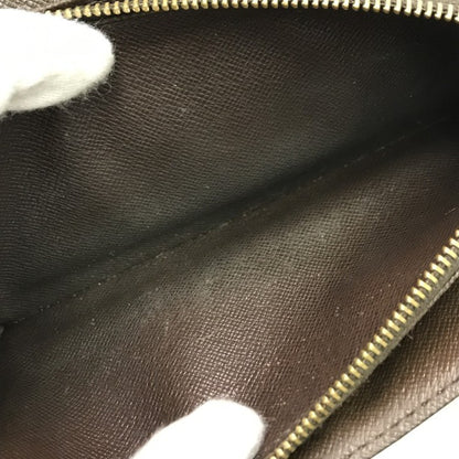 LOUIS VUITTON ルイヴィトン ダミエ ポシェット ポルト モネ クレディ 長財布 二つ折り カード6枚 ブラウン N61724 中古 T1
