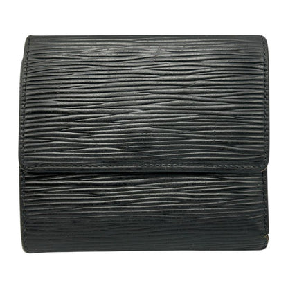 ルイ ヴィトン LOUIS VUITTON エピ ポルト モネ ビエ カルト クレディ 2つ折 ダブルホック 財布 ブラック M63482 コンパクト 小銭入れ 札入れ カード入れ ブランド 中古 W４