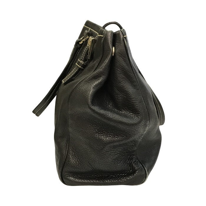 PRADA プラダ トートバッグ レディース レザー ショルダー ハンドバッグ ベルトデザイン A4収納 通勤 ブラック 中古 T1