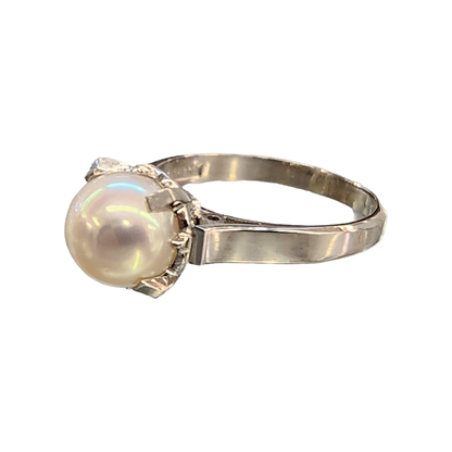 Pt900 パール 8.2mm リング レディース プラチナ 13号 中古 T1
