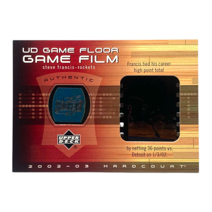UPPER DECK NBAカード HARDCOURT UD GAME FLOOR GAME FILM STEVE FRANCIS ROCKETS #SF-FF 中古 IT2