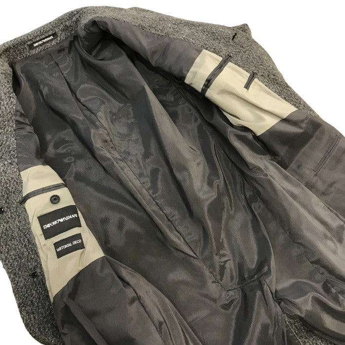 EMPORIO ARMANI エンポリオアルマーニ チェスターコート メンズ 19AW SARTORIAL DECO ウール/アルパカ混 グレー 44サイズ 41LSE0 41901 中古 T1