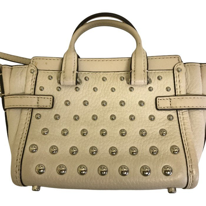 COACH コーチ スワッガー ショルダーバッグ レディース スタッズ レザー 2way ミニ ポーチ オフホワイト ベージュ 57138 鞄 小さい 小物入れ ブランド 中古 W1