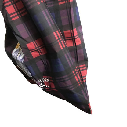 POLO RALPH LAUREN ラルフローレン トートバッグ レディース チェック柄 撥水/防水 ベルト付き エコバッグ ポロベア ネイビー/レッド 中古 T1