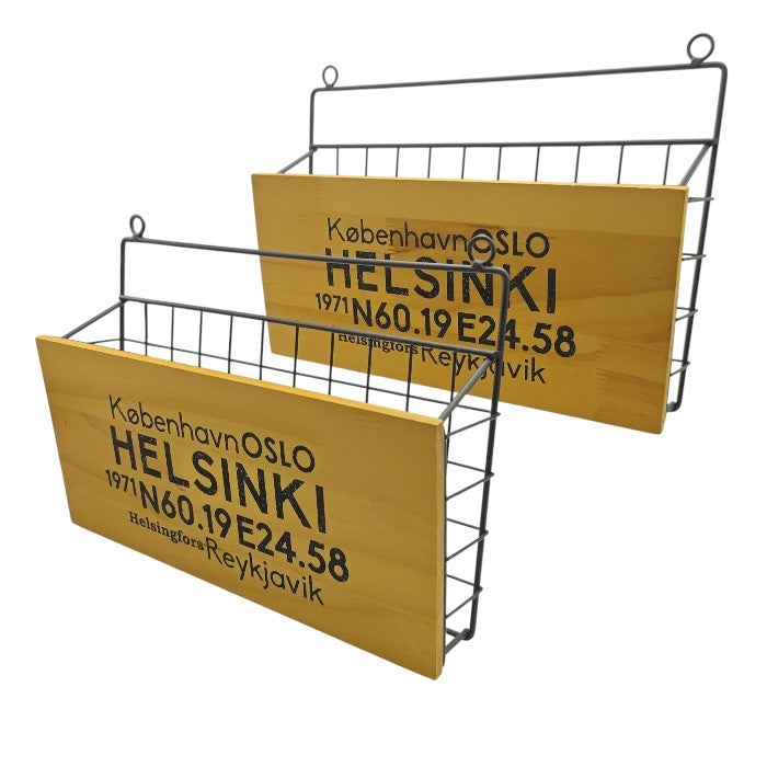 ヴィンテージ風 レターホルダー ドアマガジン ウォールラック 2個セット インテリア 小物入れ おしゃれ 中古 W４